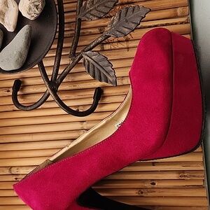 pumps,  5in heel, faux suade, mossimo